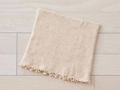 予約　シルク＆ＯＣ混二重織ネックウォーマー（ライトベージュ）写真