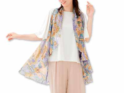 予約　着やせ美人のスカーフベスト　ペールパープル写真