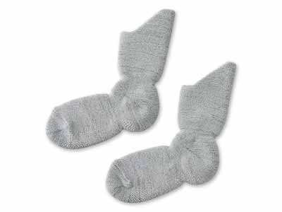 予約　備長炭ホームソックス足首ロング（ライトグレー）写真