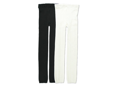 予約　シルク混ニット10分丈スパッツ（生成）Ｍ写真