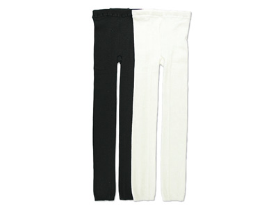 予約　シルク混ニット10分丈スパッツ（生成）Ｌ写真