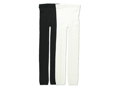 予約　シルク混ニット10分丈スパッツ（ブラック）Ｌ写真