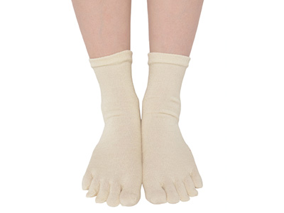 予約　シルク混5本指ソックス（かかとなし）Ｓ　22〜24CM写真