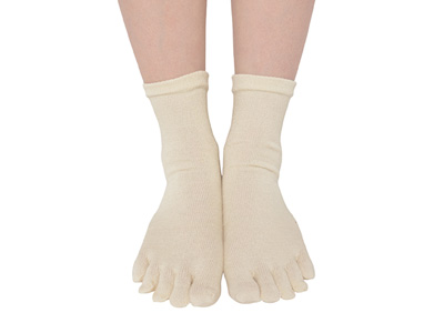 予約　シルク混5本指ソックス（かかとなし）Ｌ　26〜28CM写真