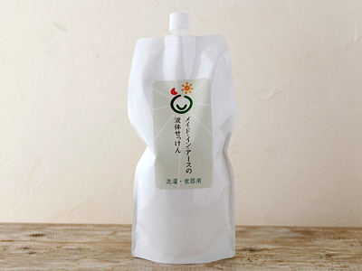 予約　メイド・イン・アースの液体せっけん（洗濯・食器・住居用液体せっけん）900ML詰替用写真