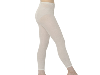 予約　シルクリネン混10分丈スパッツ（生成）Ｍ写真