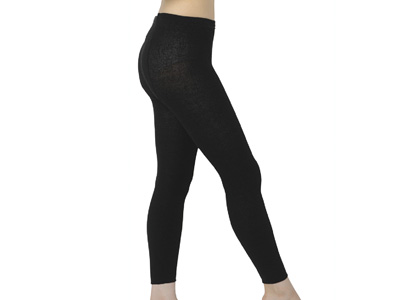 予約　シルクリネン混10分丈スパッツ（ブラック）Ｍ写真