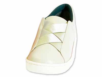 予約　ミスキョウコ　4Ｅクロスゴムオパンケスニーカー（グレージュ）24.5CM写真