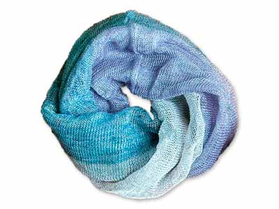 予約　リネンとシルクの3色スヌード　パープル写真