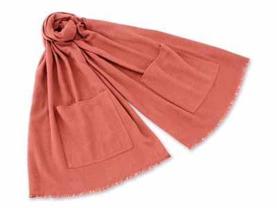 予約　＜今治タオル＞あったかポケット付きストール　アンティックローズ写真