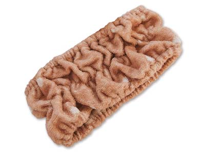 予約　オーガニックコットン　ヘアバンド（ドット茶）写真