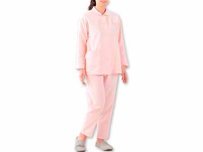 予約　和晒し2重ガーゼ　長袖パジャマ　ピンク　Ｌ写真