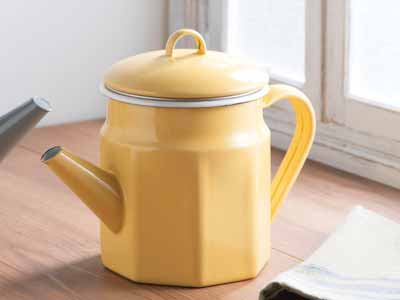 予約　活性炭付八角オイルポット　イエロー写真