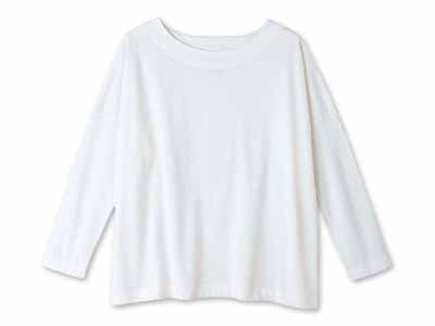 予約　ＯＣドロップショルダーボクシートップ　エコホワイト・Ｍ写真