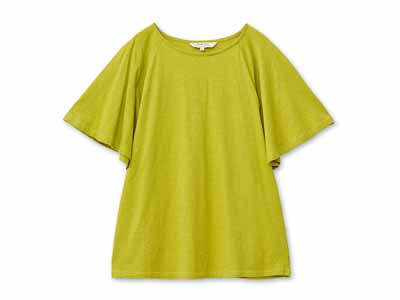 予約　ＯＣスラブフレアスリーブトップ・グリーン系・Ｍ写真