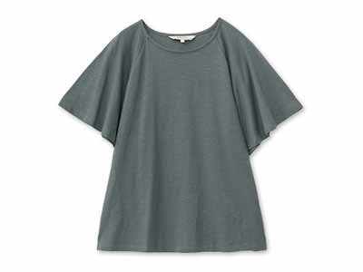 予約　ＯＣスラブフレアスリーブトップ・グレイ系・Ｍ写真