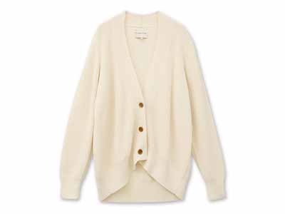 予約　ＯＣ　ニット　片畦コクーンカーディガン・生成り・Ｍ写真