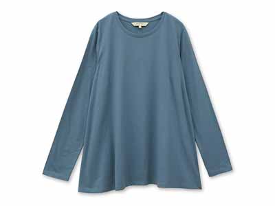 予約　ＯＣ　天竺フレアトップ・ブルー・Ｍ写真