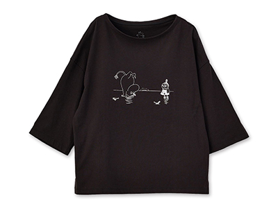 予約　ムーミン　ＯＣビッグＴシャツ・氷の上の逆立ちムーミントロール　ブラックＭ写真