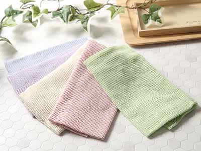 予約　シルク・浴用ニットタオル生成写真