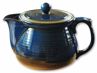 常滑焼こだわりセラメッシュ　ふっくらポット（ネイビー）写真