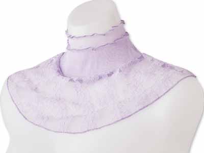 予約　衿もとシルクのレースネックカバー（ラベンダー）写真