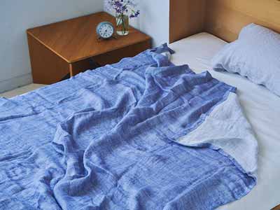 リネンヘンプ混・ダブルガーゼケット（マリンブルー）写真