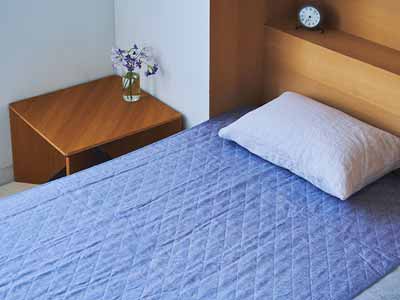 リネンヘンプ混敷パッド（裏面：綿生地）マリンブルー写真