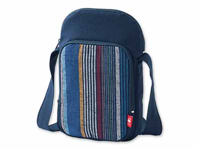 布工房久留米織　和ショルダースリム　たて縞紺写真