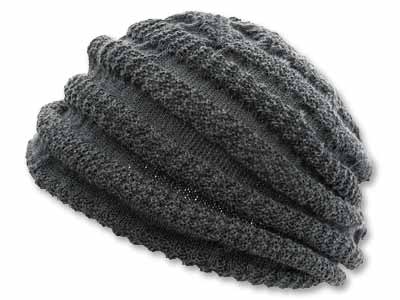 予約　内側シルク100あたたか帽子　ダークグレー写真