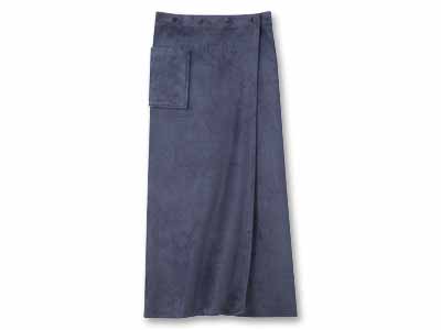 予約　寒がりさんが考えた足ぽかロング巻きスカート（ネイビー）Ｍ−ＬＬ写真