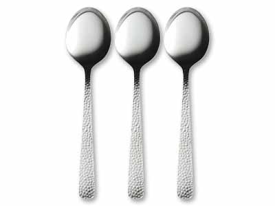 槌目デザートスプーン　3本組　ＴＣ−13　Ｍａｄｅ　ｉｎ　ＴＳＵＢＡＭＥ写真