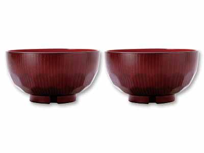 予約山中塗 レンジ・食洗機対応亀甲汁椀(溜め・2コ組)/合成漆器写真