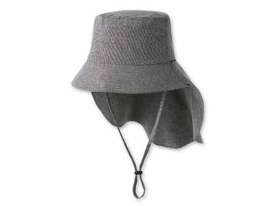 予約　風で飛びにくいシャンブレー日よけ帽子（グレー）写真