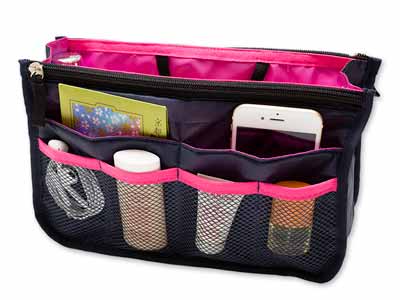 予約　小物すっきり　ふわっとポーチ　ネイビー写真