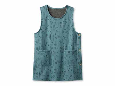 予約　軽くてあったかチュニックエプロン（ブルー系）ＬＬ−3Ｌ写真