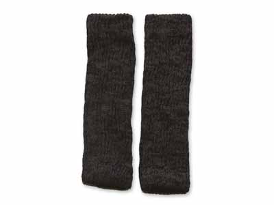予約　日本製　内側シルク2重編みふんわりレッグウォーマー　鉄黒写真