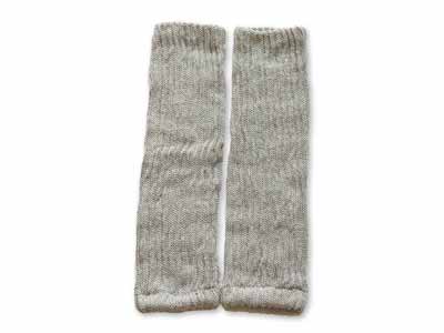 予約　日本製　内側シルク2重編みふんわりレッグウォーマー　鉛色写真