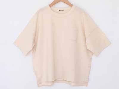 予約　メイドインアースのＴシャツ【和綿混】【度詰天竺】【Ｌ／きなり】写真