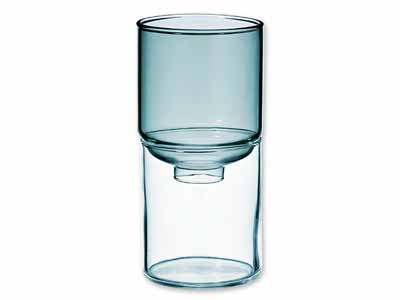 予約　ガラスの花器　透明ブラック写真