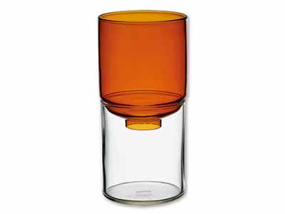 予約　ガラスの花器　アンバー写真