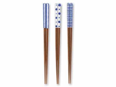 予約　ｉｎｄｉｇｏ藍玉食洗機対応塗箸（3柄組）写真