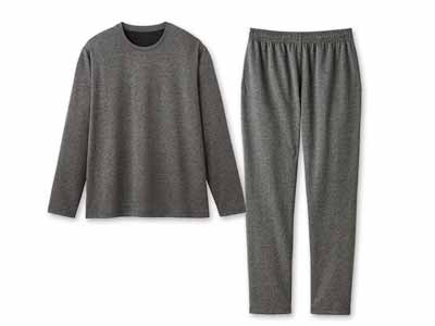 予約　リカバリーケア　メンズ上下セット（上：杢グレー・下：杢グレー）ＬＬ写真