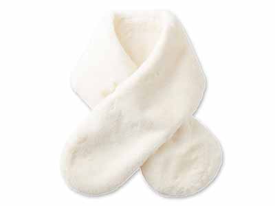 予約　あったかふんわり華やかティペット（オフホワイト）写真