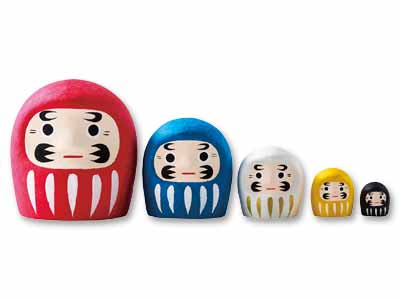 はりこーシカ　だるま5色写真