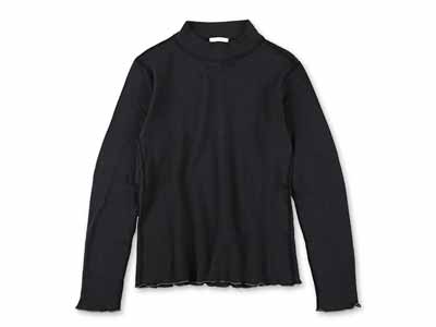 予約　ＳＩＳＩＦＩＬＬＥ　オーガニックコットンハイネック長袖Ｔシャツ　ナイトブルー写真