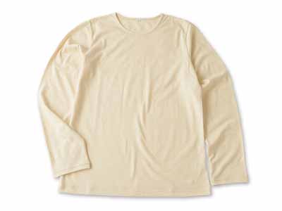 予約　オーガニックコットン　天竺長袖Ｔシャツ生成　Ｓ写真