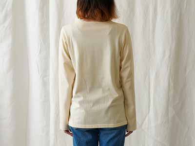 予約　オーガニックコットン　天竺長袖Ｔシャツ生成　ＳＳ写真