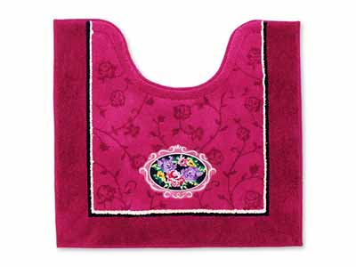 予約　シェニールロゼ　トイレマット　60×63CM　ピンク写真