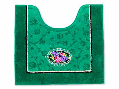 予約　シェニールロゼ　トイレマット　60×63CM　グリーン写真